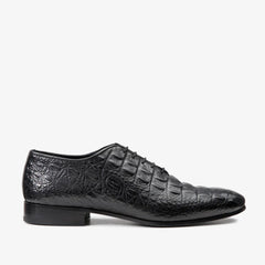 The Randor Black Crocodile Leather Oxford Shoe