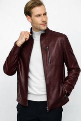 The Blanchard Burgundy Leather Jacket