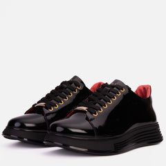 The Peklin Patent Black Leather Sneaker