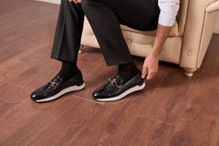 The Padova Black Leather Sneaker