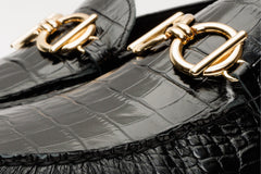 The Pisa Black Leather Bit Drive Loafer Shoe