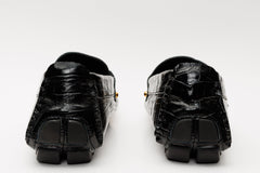 The Pisa Black Leather Bit Drive Loafer Shoe