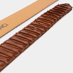The Boss Tan Pythn Snk Leather Belt