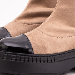 The Sorella Black Tip Beige black Suede Leather Women’s Boot