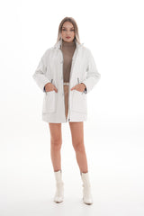 The Liora White Leather Jacket