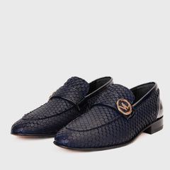 The Monarch Navy Blue Leather Dress Shoe