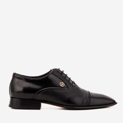 The Rockwell Handmade Black Leather Cap Toe Oxford Shoe