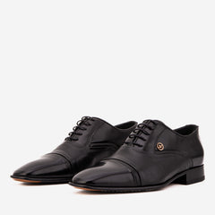 The Rockwell Handmade Black Leather Cap Toe Oxford Shoe
