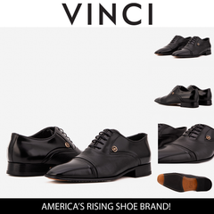 The Rockwell Handmade Black Leather Cap Toe Oxford Shoe