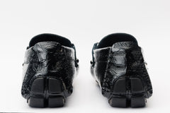 The Bologna Black Leather Bit Drive Loafer Shoe