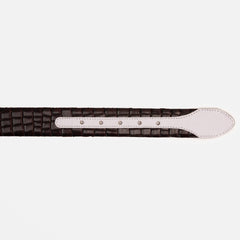 The Bellagio Brown White Leather Belt