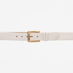 The Monaco White Leather Belt