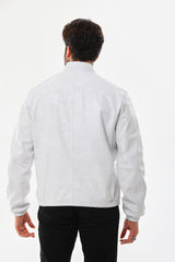 The Como Reversible White Black Leather Bomber Jacket
