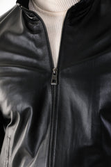 Monza Vintage Black Lambskin Leather Jacket