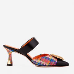 The Valencia Multicolor Leather Jewel Heel Mule Sandal