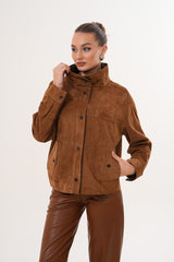 The Ravessa Reversible Brown Suede Leather Jacket