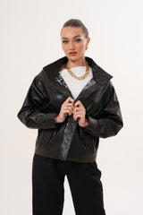 The Ravessa Reversible Black Leather Jacket