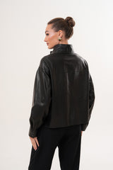 The Ravessa Reversible Black Leather Jacket