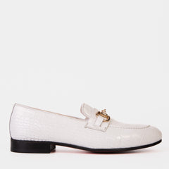 The Monaco White Leather Shoe Bit Loafer
