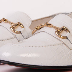 The Monaco White Leather Shoe Bit Loafer