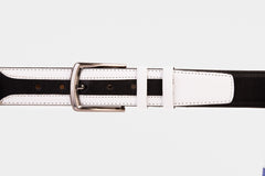 The Neiva Black\/White Leather Belt