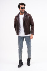 The Cortina Brown Shearling Leather Jacket