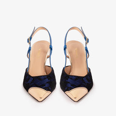 The Bali Sax Blue Leather Slingback Sandal