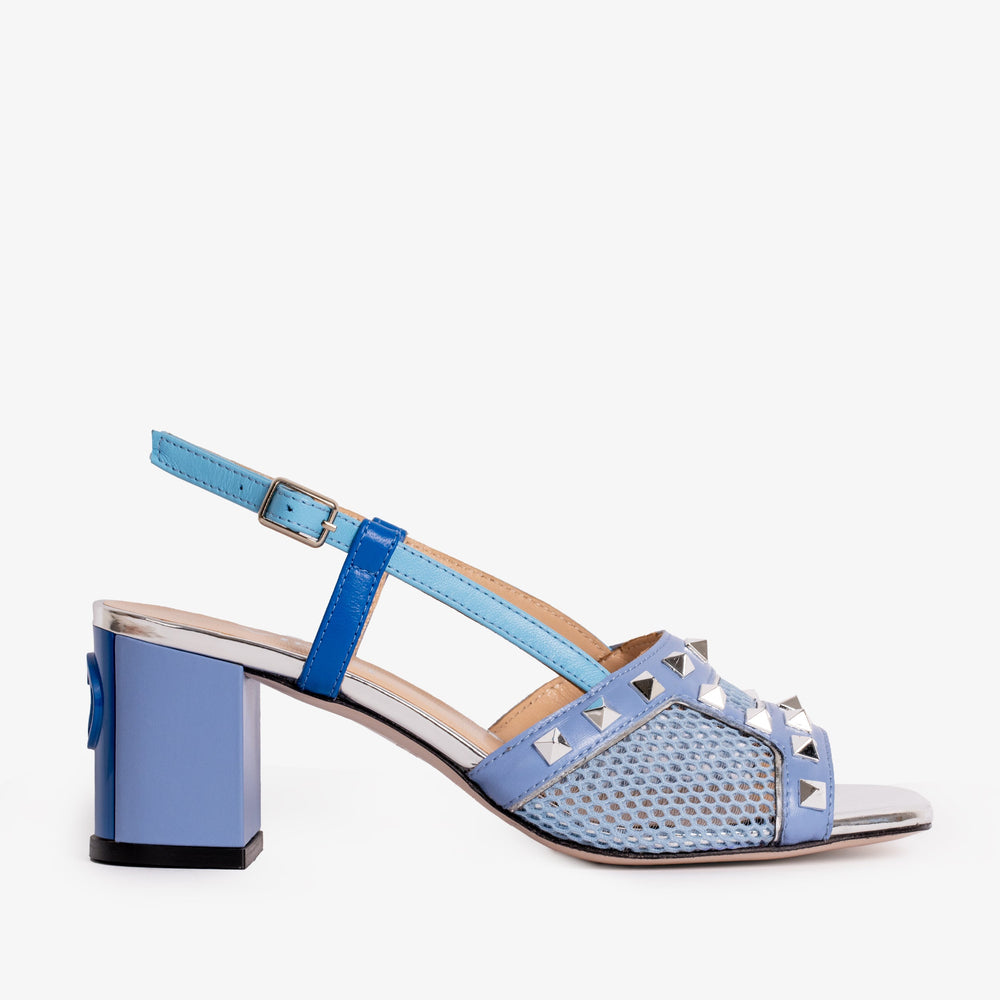 The Linea Blue Leather Slingback Sandal