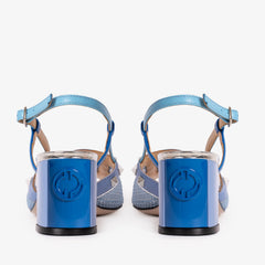 The Linea Blue Leather Slingback Sandal