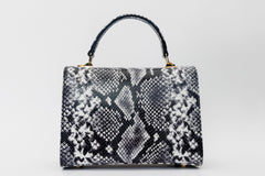 The Venezia Black White Leather Handbag
