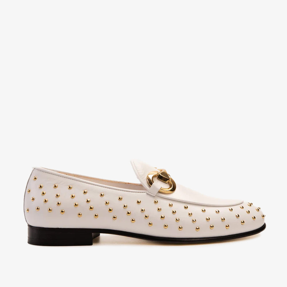 The Jupiter Shoe White Spike Leather Bit Dress Loafer Limited Edition Shoe
