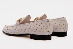 The Jupiter Shoe White Spike Leather Bit Dress Loafer Limited Edition Shoe