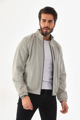 The Como Reversible Cream Black Leather Bomber Jacket