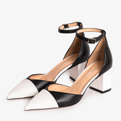 The Noella Black Leather Sandal