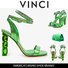 The Torola Green Stony Heel Leather Sandal Final Sale!