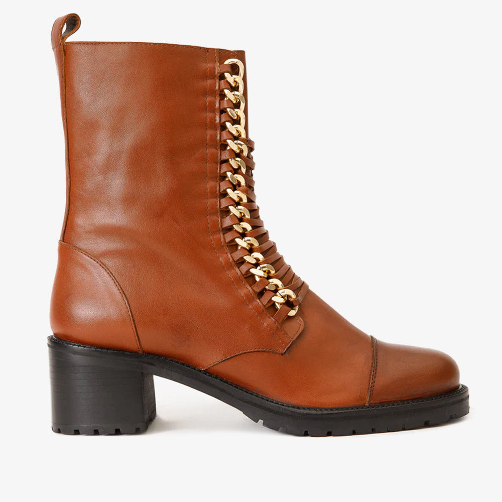 The Tuna Tan Leather Mid Calf Boot