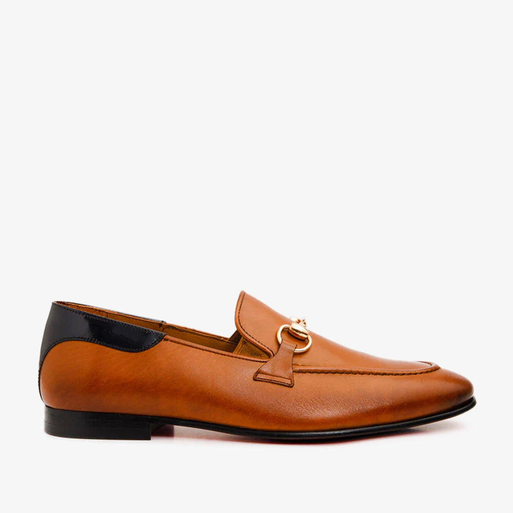 The Maratea Brown Leather shoe Bit Loafer Shoe