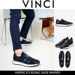 The Aslan Navy Knitted Leather Sneaker