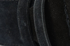 The Bari Black Suede Leather Belt