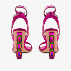 The Torola Fuchsia Stony Heel Leather Sandal Final Sale!