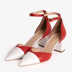 The Noella Red Leather Sandal