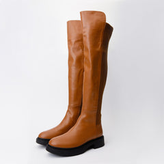 The Harmony Belle Tan Leather Knee High Boot