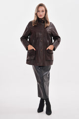The Liora Brown Leather Jacket