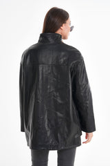 The Lioara Black Leather Jacket