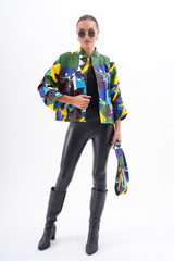 The Odessa Geometric Art Leather Jacket
