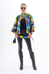 The Odessa Geometric Art Leather Jacket