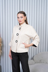 The Odessa Cream Leather Jacket