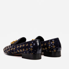 The Vicino Shoe Navy Blue Bit Dress Loafer Shoe