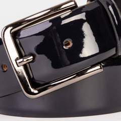 The Dodoma Navy Patent Leather Belt