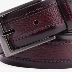The Everest Rockwell BurgundyLeather Belt
